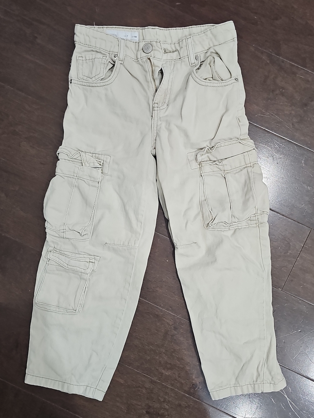 Zara Kids Beige Cargo Pants with Utility Pockets